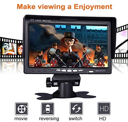 [Australia - AusPower] - Vehicle On-Dash Backup Monitor, 7" Digital HD Car TFT LCD Color Screen Display with 2 Video Input for Rear View Camera 