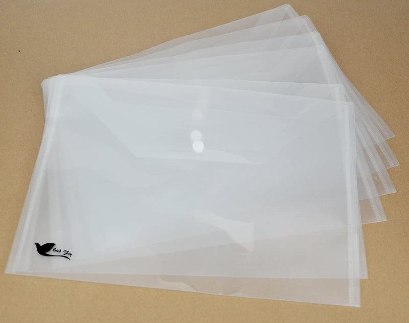 [Australia - AusPower] - Bird Fiy 12PCS Clear Folder PVC Envelope with Snap Button Translucent Letter /A4 Size - 13''x9.4'' 