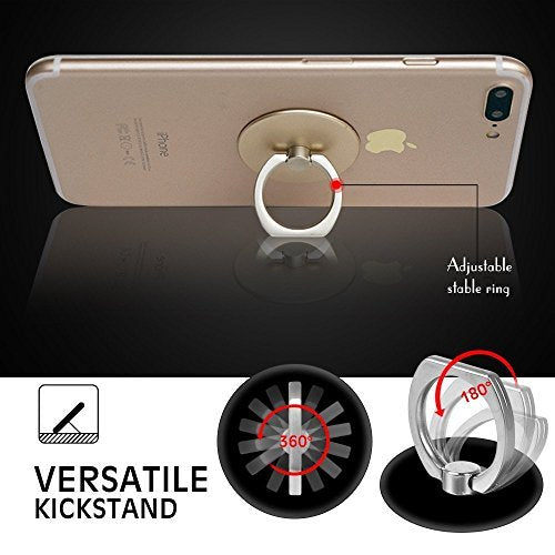 [Australia - AusPower] - LoveStand-Cell Phone Ring Holder 360 Degree Finger Ring Stand for Smartphone Tablet and Car Mount-Beige and Gold Glitter Polka dot 