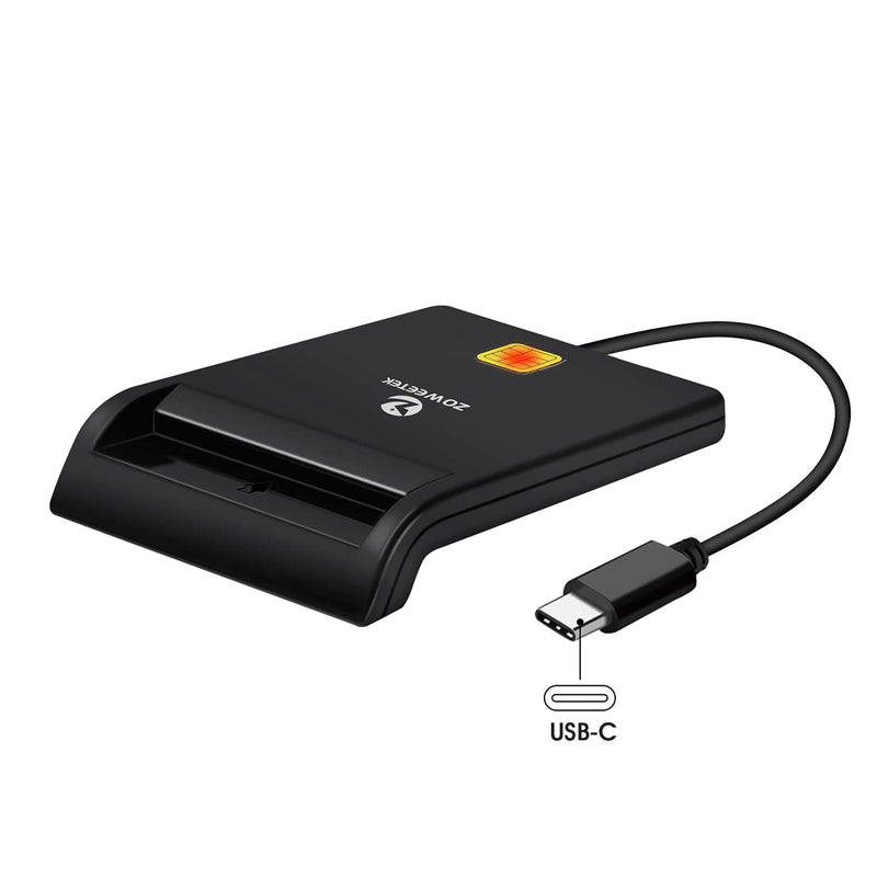 [Australia - AusPower] - ZOWEETEK Type C CAC Reader, Smart CAC Card Reader USB C for DOD Military Common Access CAC, Compatible with Windows, Mac OS 