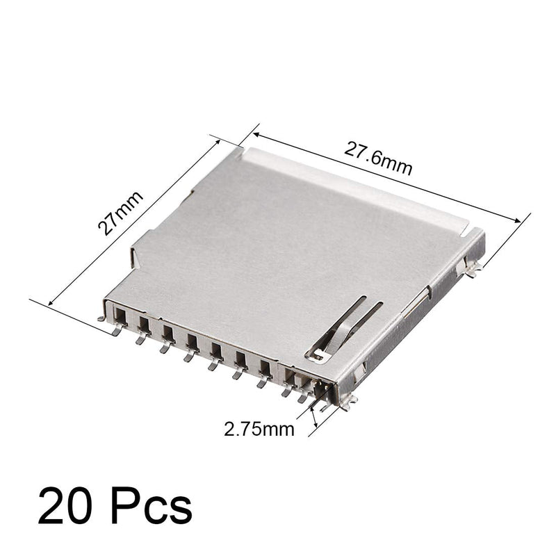 [Australia - AusPower] - uxcell SD Memory Card Socket Long Body 11 Pin PCB Mount Connector 20pcs 