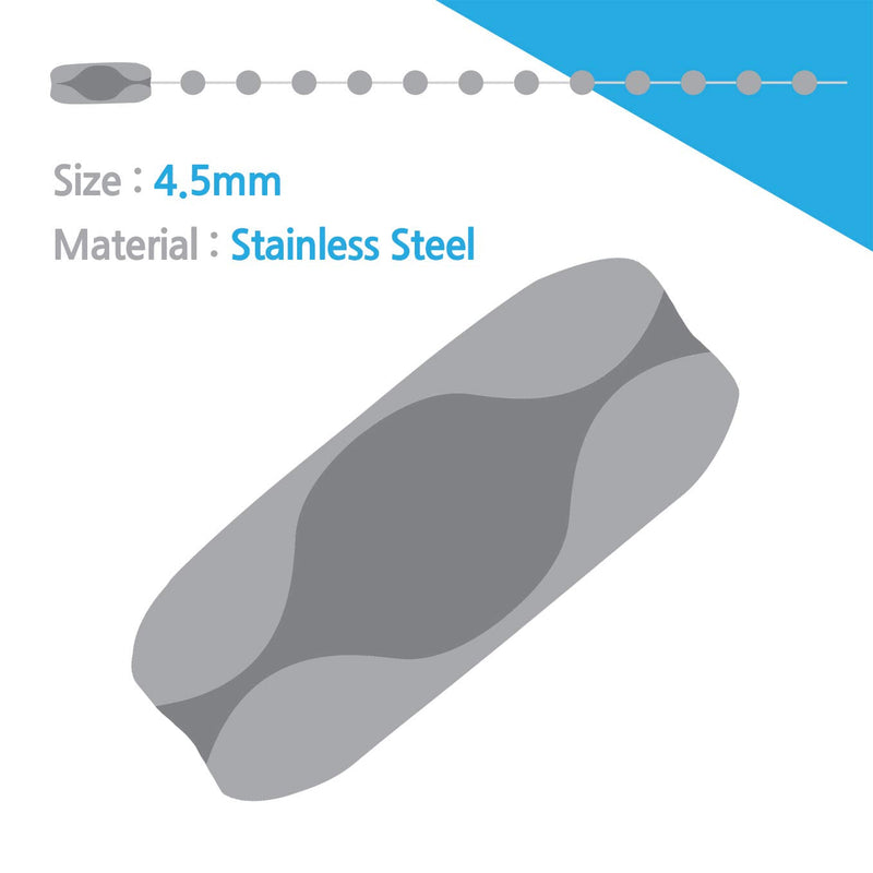 [Australia - AusPower] - Ball Chain # 10 4.5mm connectors Stainless Steel 50 Count 
