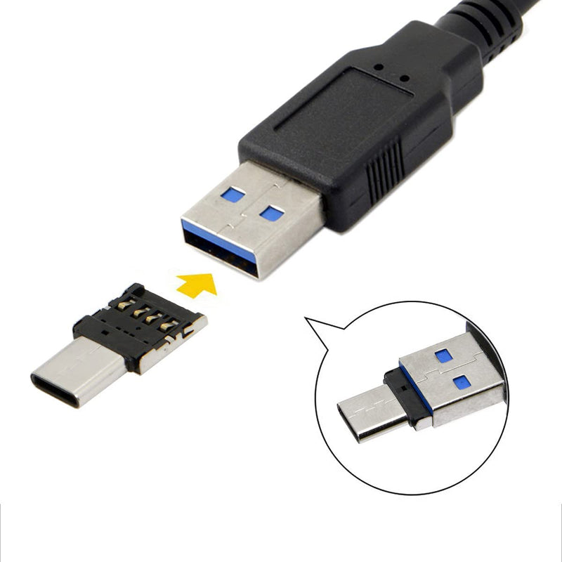 [Australia - AusPower] - Cablecc USB 3.0 to Micro SD SDXC TF Card Reader with Micro Type-C USB-C OTG Adapter for Tablet/Cell Phone… Black USB3.0-TF +USB-C OTG 