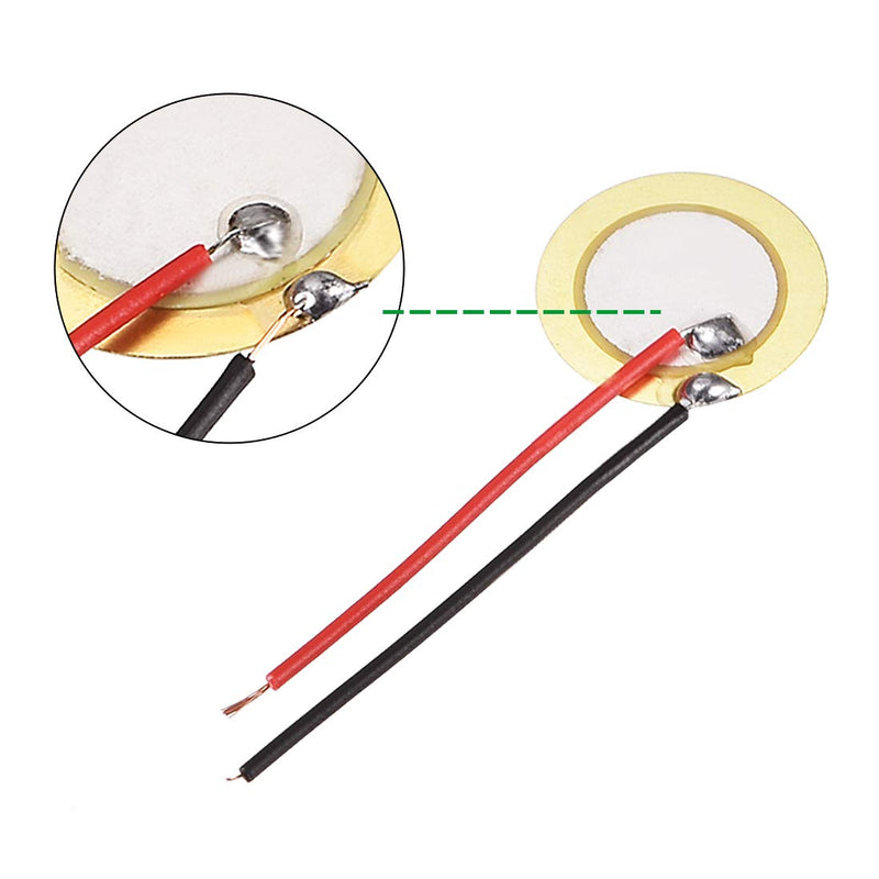 [Australia - AusPower] - uxcell 10 Pcs Piezo Discs 15mm Acoustic Pickup Transducer Microphone Trigger Element Drum Guitar 