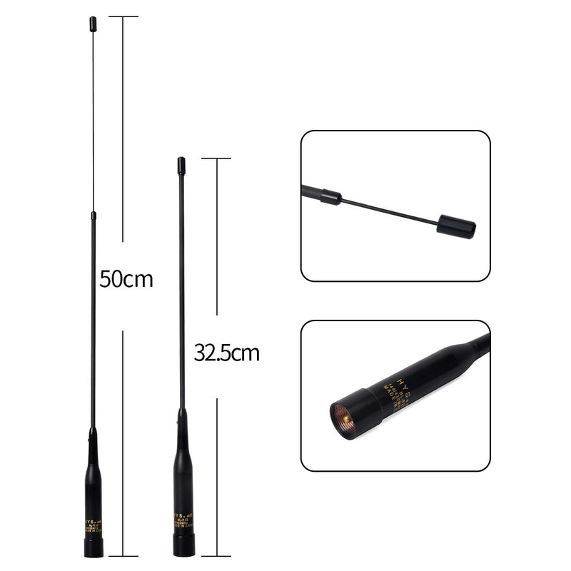 [Australia - AusPower] - HYS Tri-Band VHF UHF 137-174/180-260/400-480MHz 100W 20inch 2.15dBi/5.2dBi PL-259 UHF Male Soft Telescopic Antenna for Yaesu Kenwood Motorola Taxi Bus Vehicle Amateur Ham Mobile Radio Transceiver 