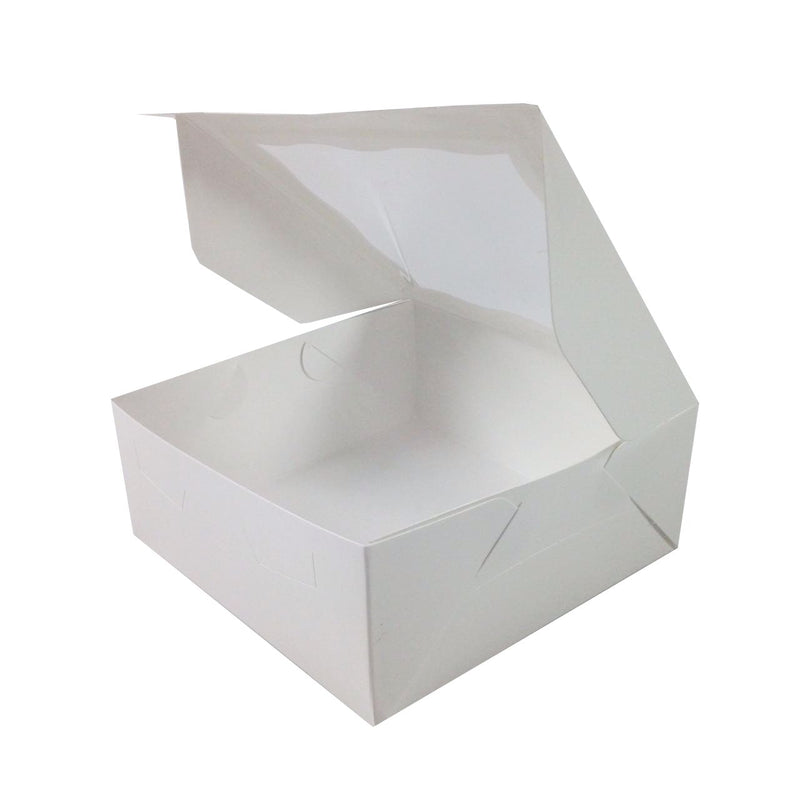 [Australia - AusPower] - Black Cat Avenue 6" x 6" x 2 1/2" White Small Food Gift Containers Cookie Gift Boxes with Window Pastry Boxes Paperboard Bakery Boxes, 5 Count 6" x 6" x 2-1/2" 