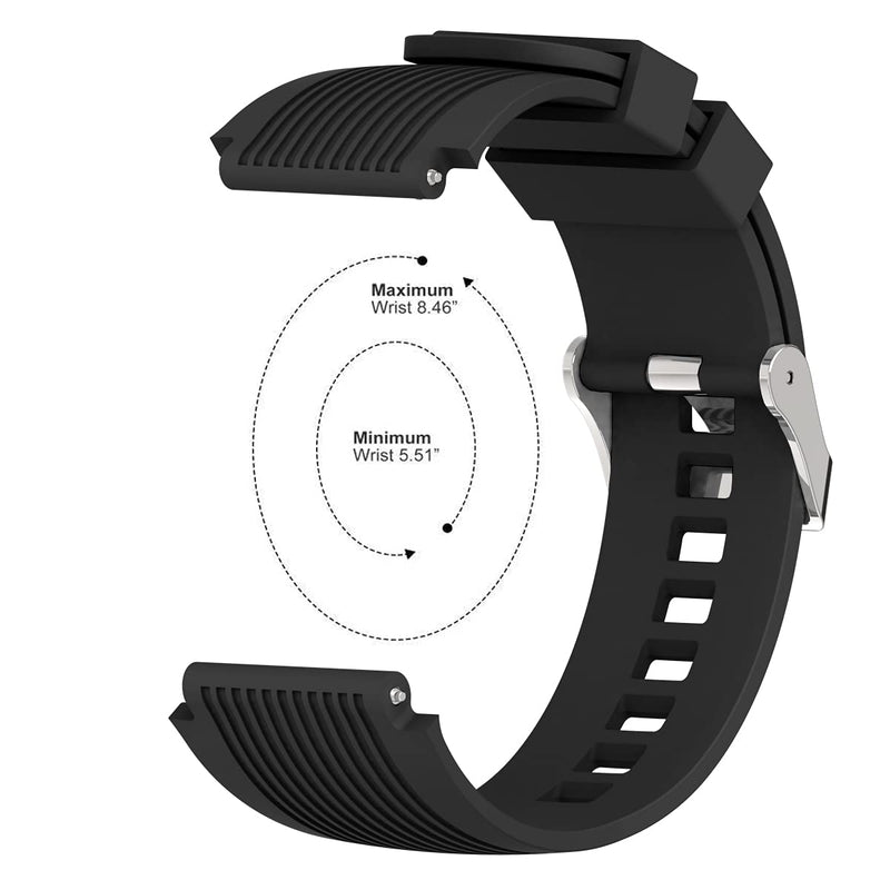 [Australia - AusPower] - Compatible for Samsung Galaxy Watch 3 45mm/Galaxy Watch 46mm Bands/Gear S3 Frontier, 22mm Watch Band Silicone Casual Straps Accessories for Women Men Black+Black 