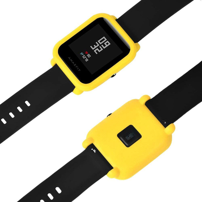 [Australia - AusPower] - Soft Silicone Full Case Cover Compatible with Huami Amazfit Bip Smart Watch Yellow 