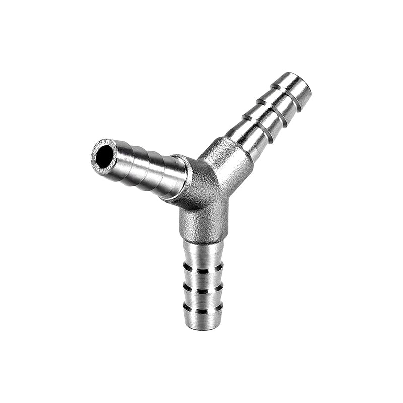 [Australia - AusPower] - ANPTGHT 5/16" Hose Barb Fitting Equal Barbed Y Shaped 3 Way Wye Stainless Steel Tubing Joint Splicer Mender Adapter Union for Oxygen Tubing Pipe Household Fuel Gas Liquid Air with 3pcs Hose Clamps 5/16 Inch 