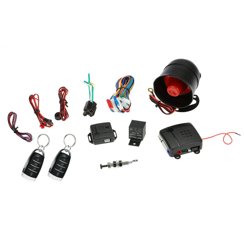 [Australia - AusPower] - Shkalacar Car Keyless Entry Security Alarm System, Universal Car Vehicle Security System Burglar Alarm Protection, Anti-Theft System with 2 Black&Silver Remote Control + Siren 