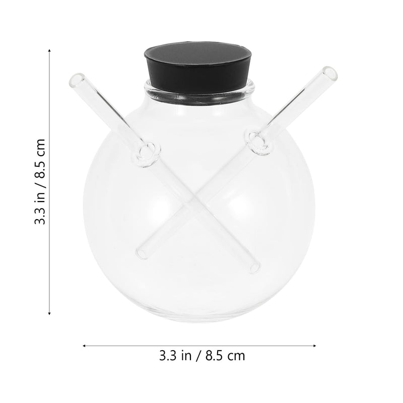 [Australia - AusPower] - Cabilock Sphere Shaped Cocktail Glass Reusable Drinking Straw Cup Wine Juice Glasses Coffee Tumblers for Bar Home Party Outdoor Use (285ml Small Size Double Straw) 