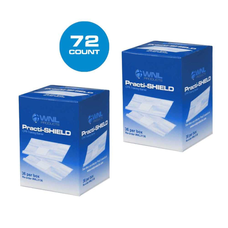 [Australia - AusPower] - WNL Products WL3136-2PACK CPR Practi-Shield Manikin Training Protector (72 Shields) 72 Shields 