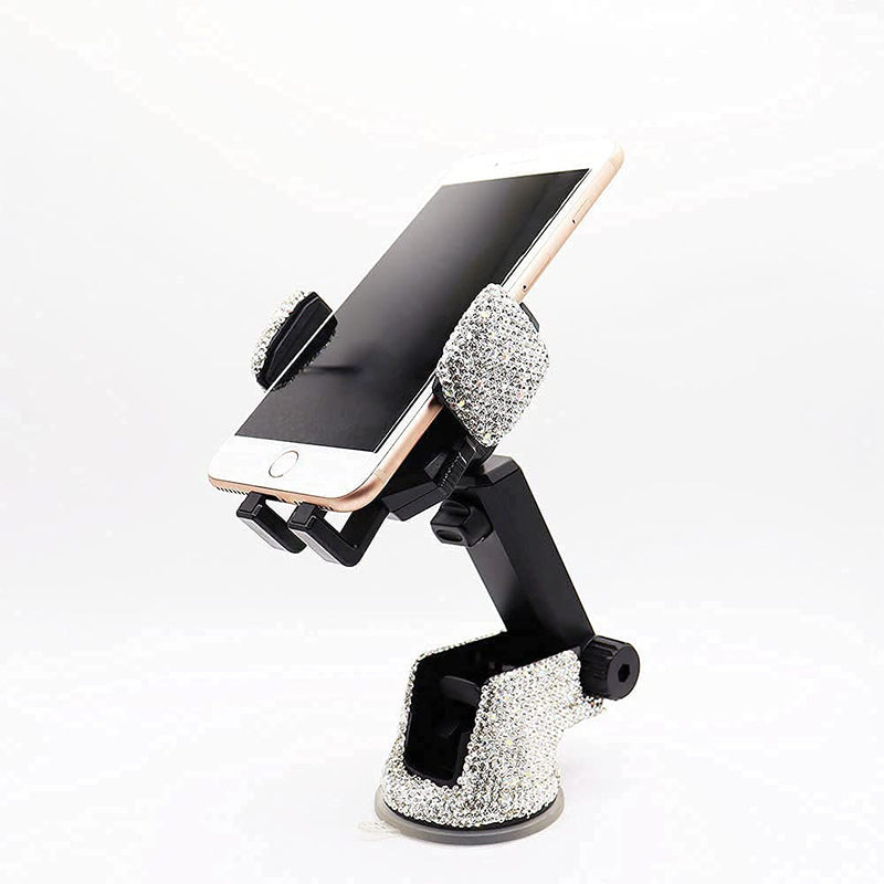 [Australia - AusPower] - Bling Car Phone Mount Holder,Shiny Crystal Rhinestone Phone Stand for Women and Girls, Car Accessories for Windshield Dashboard,Compatible with iPhone and Most Cellphones 