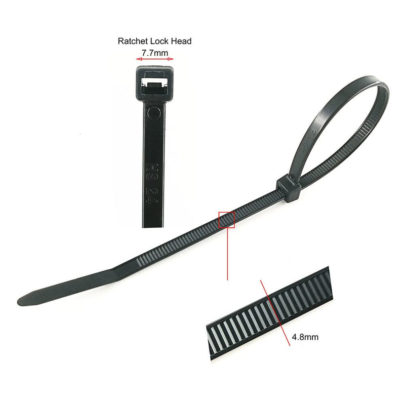 [Australia - AusPower] - HS UV Protected Zip Ties 12 Inch (100 Pack) Self Locking Plastic Ties 12 Inch Black Nylon Cable Ties 50 LBS,Outdoor Indoor Purpose 100pcs 12 