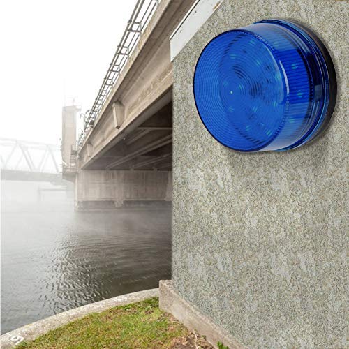 [Australia - AusPower] - 12V Blue Alarm Signal, Blue LED Strobe Beacon Alarm Flashing Light without Sound Explosion-proof, Can be Used in the Field for Home Security Alarm System 