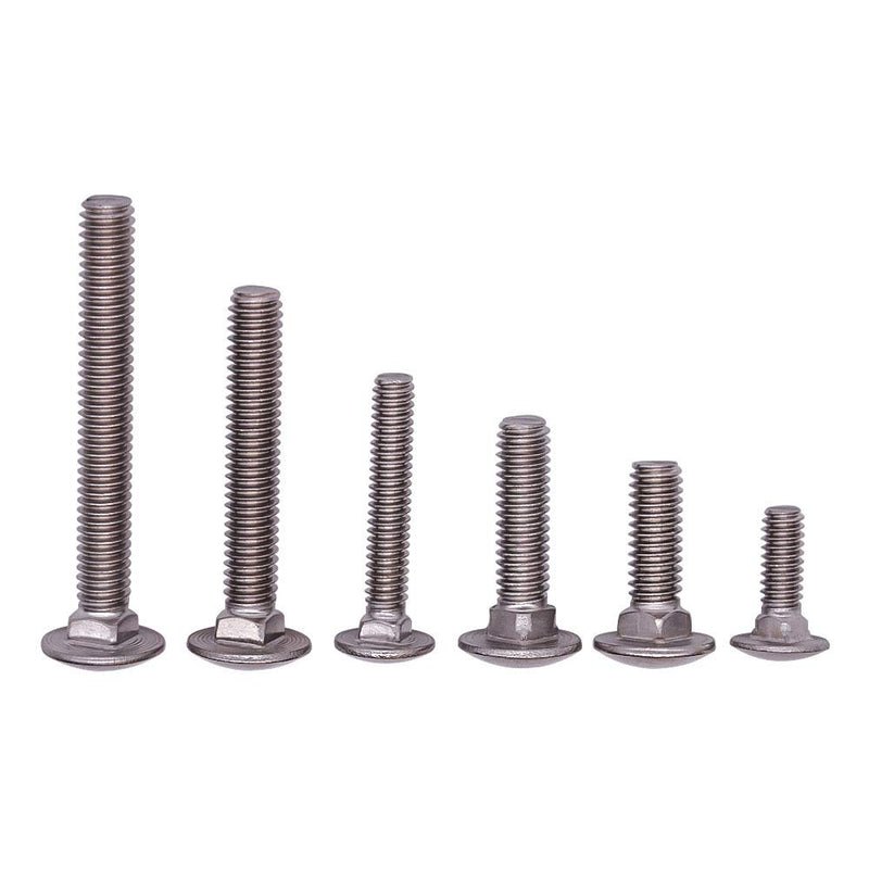 [Australia - AusPower] - 1/2-13 x 2-1/2" (1/2" to 3" Lengths Available) Round Domed Head Square Neck Carriage Bolt 304 Stainless Steel 18-8, Grade 8.8, Full Thread, Coarse Thread UNC, 6 PCS 1/2-13 x 2-1/2" (6 Pack) 