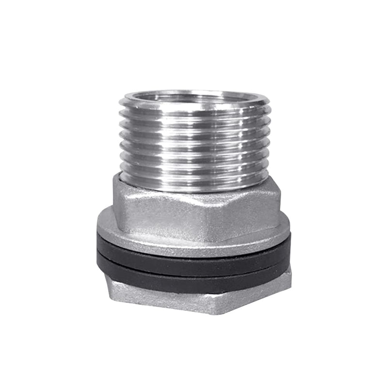 [Australia - AusPower] - Beduan 1" Male to 3/4" GHT Female Bulkhead Stainless Steel Water Tank Connector Thru-Bulk Fitting 1" Male x 3/4" GHT Female 