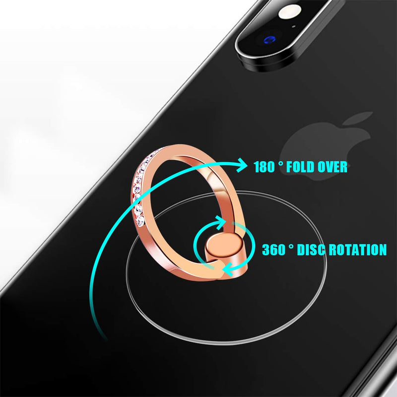 [Australia - AusPower] - Phone Ring Holder [4 Pack] - JCHIEN Transparent Universal Finger Kickstand Cell Phone Ring Stand Holder Compatible with iPhone Samsung Smartphone Transparent - 4 Color 