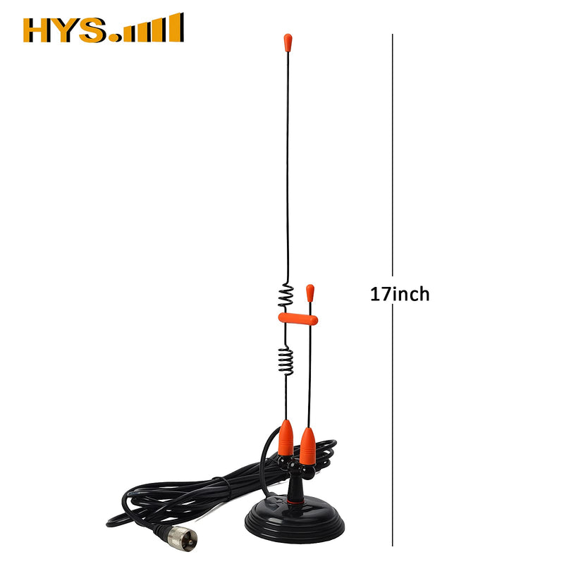 [Australia - AusPower] - HYS Amateur Antennas Dual-Band VHF 144/UHF 430MHz Magnetic Base Mobile Antenna W/13 ft RG58 Coax Cable UHF-male/PL259 for Motorola Kenwood Midland SO239 Mobile Radios 