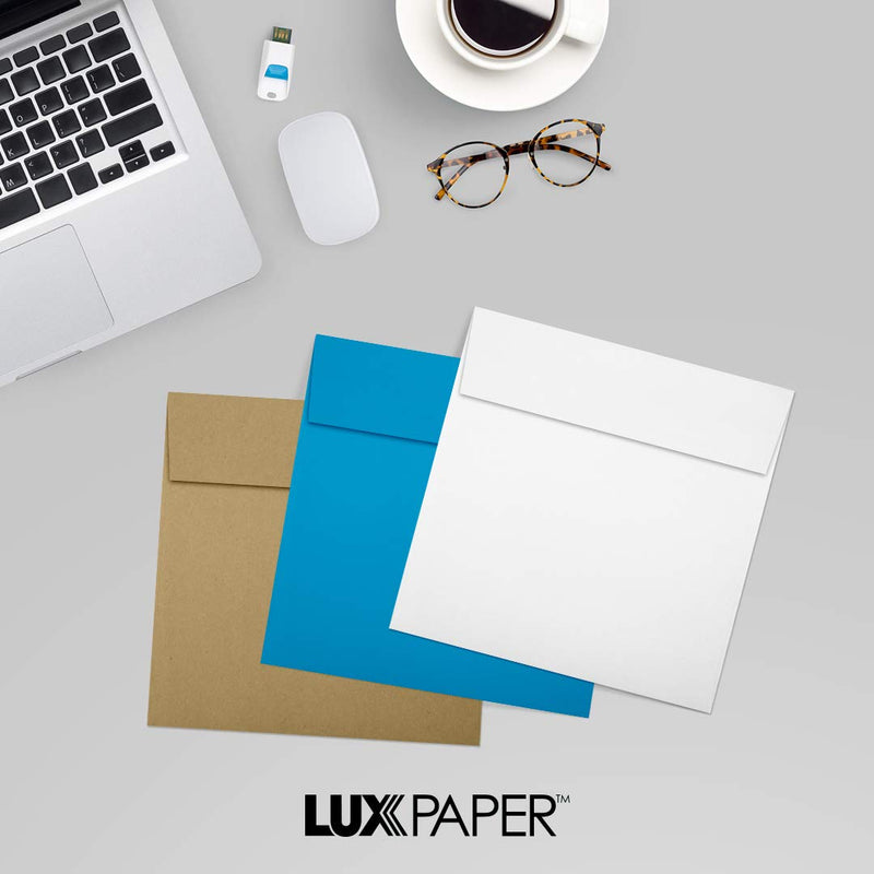 [Australia - AusPower] - LUX Paper Square Invitation Envelopes for 5 1/4 x 5 1/4 Cards in 80 lb. Bright White, Printable Envelopes for Invitations, with Peel & Press Seal, 50 Pack, Envelope Size 5 1/2 x 5 1/2 (White) 80lb. Bright White 