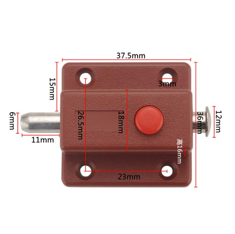 [Australia - AusPower] - 4 Piece Window Cabinet Button Spring Loaded Automatic Door Latch Lock Furniture Cabinet Drawer Door Bolt with Spring Button 