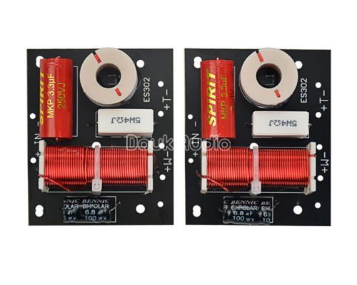[Australia - AusPower] - Douk Audio 2Pcs 400W Speaker Frequency Divider 2 Way 2 Unit Hi-Fi Soundshelf Crossover Filters Woofer and Tweeter 