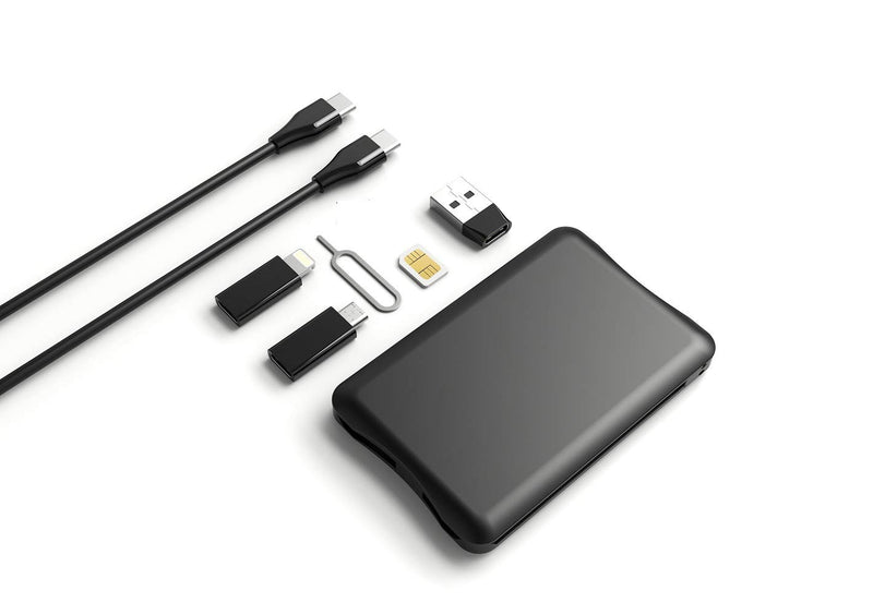 [Australia - AusPower] - Cable Card Box, Universal Charging Cable Adapters,Compact USB-C/USB-A/Micro-USB/Lightning Port,Compact with iPhone and Samsung Devices,Portable Phone Stand,SIM Tools and Nano Card Storage Slot 