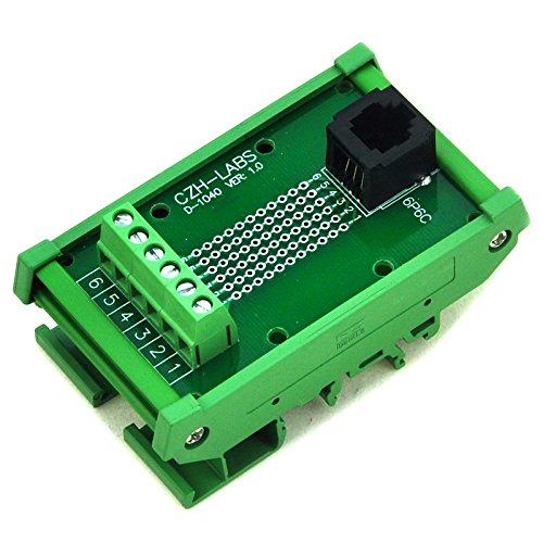 [Australia - AusPower] - Electronics-Salon RJ11/RJ12 6P6C DIN Rail Mount Interface Module, Vertical Jack. 