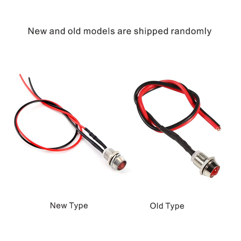 [Australia - AusPower] - Qiilu 4Pcs 12V 8mm LED Indicator Light Panel Pilot Dash Warning Light Car Van Trucks Boat (Red) Red 