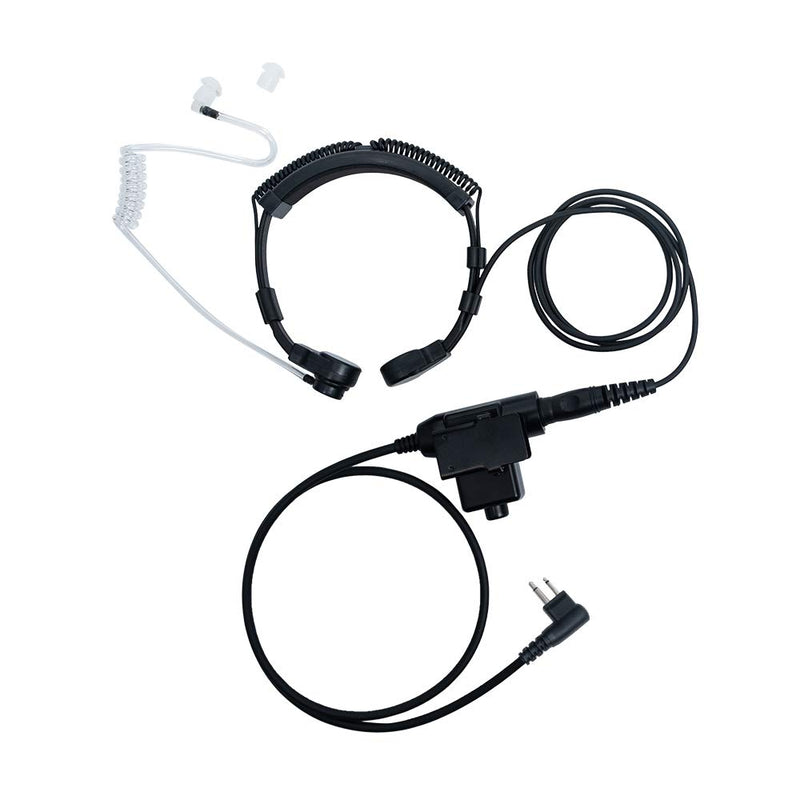 [Australia - AusPower] - Caroo Tactical Throat Mic Headset Earpiece with with U94 Tactical PTT Compatible for Motorola Cls1110 Cls1410 Cp200 Cp200d Two Way Radio Walkie Talkies 2pin 