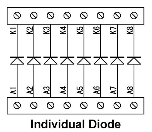 [Australia - AusPower] - Electronics-Salon DIN Rail Mount 6 Amp 1000V 8 Individual Diode Module, 6A10. 