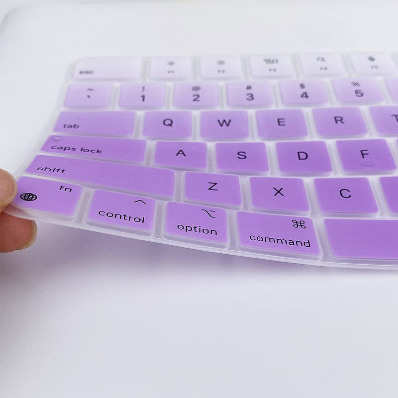 [Australia - AusPower] - Keyboard Cover for Apple iMac 24 Inch Magic Keyboard Cover with Touch ID, Thinnest Keyboard Skin for 2022 2021 iMac 24 Model A2449 A2450, iMac Magic M1 Chip Keyboard Accessories-Glpurple Gradualpurple 