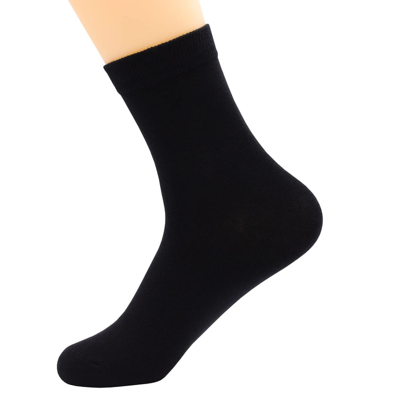 [Australia - AusPower] - YOSENDE Mens Socks 5 Pairs Cotton Classic Business Soft Comfortable Black 5 Pairs 6.5-11 