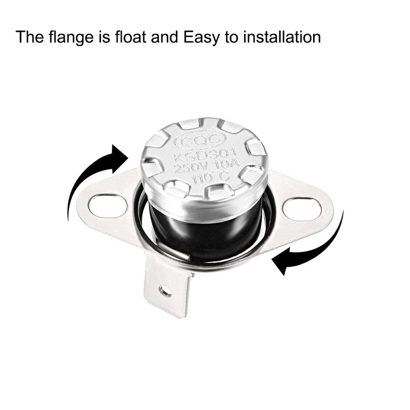 [Australia - AusPower] - uxcell KSD301 Thermostat 110°C/230°F 10A N.C Adjust Snap Disc Temperature Switch for Microwave,Oven,Coffee Maker 2pcs 