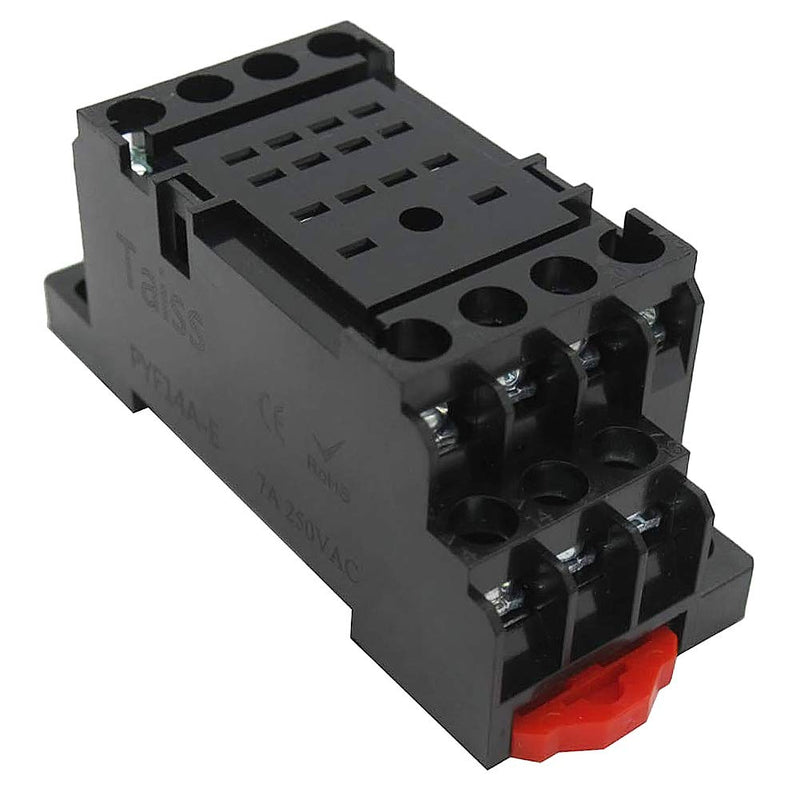 [Australia - AusPower] - Taiss / HH54P DC 24V Coil 14 Pins 4PDT 4NO 4NC Electromagnetic Power Relay 5A with Exquisite and Upscale Socket Base My4j DC24V 