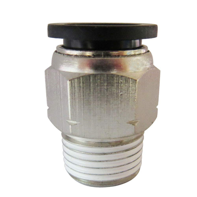[Australia - AusPower] - Metalwork Push to Connect Pneumatic Tube Fitting, 1/2" Tube OD x 3/8" NPT Male Thread Straight Connector Adapter (Pack of 5) 