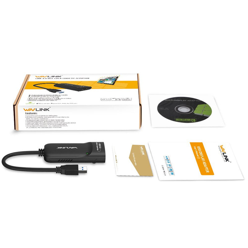 [Australia - AusPower] - Wavlink USB 3.0 to HDMI Universal Video Graphics Adapter with Audio Port Displaylink Chip Supports up to 6 Monitor displays, 2048x1152 External Video Card Adapter Support Windows & Chrome OS USB to HDMI 
