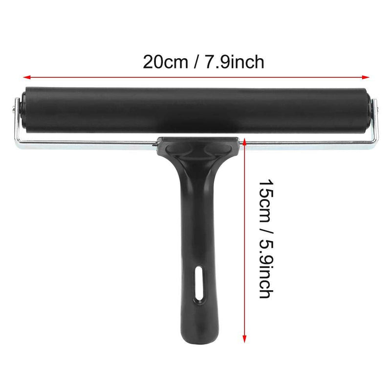 [Australia - AusPower] - HEEPDD Rubber Roller, Black Rubber Brayer Roller Print Brush Ink Art Craft Oil Painting Tool for Printmaking Anti Skid Tape Construction 