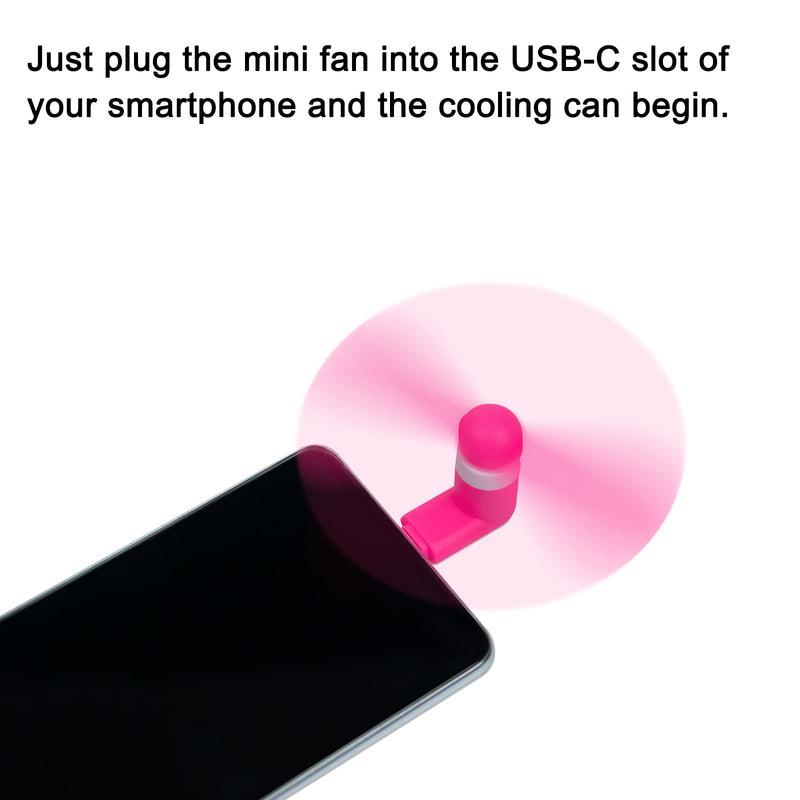 [Australia - AusPower] - Type C USB Mini Fan, 3 Pack Mini USB Type C Fan Portable Type-C Cell Phone Fan Small Pocket Fan Travel Fans Plug in Mobile Phones Fast Cooling for Type C USB C Port Android Smartphones (Green/Blue/Rosy Red) Green/Blue/Rosy Red 