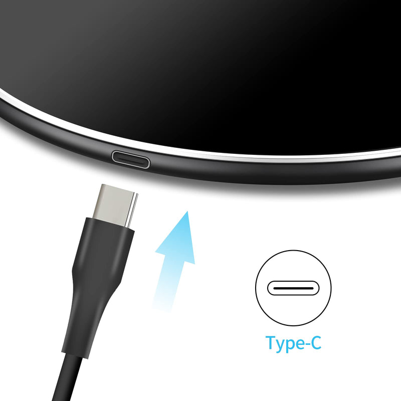 [Australia - AusPower] - Fast Wireless Charger Charging Pad 15W Max Fast Charging Mat Compatible for iPhone 13/12/11 Pro/XS Max/XR/X/8, for Huawei Mate 40, for Samsung Galaxy Note 10/Note 10+/S10/S10+/S10E (No AC Adapter) Black 