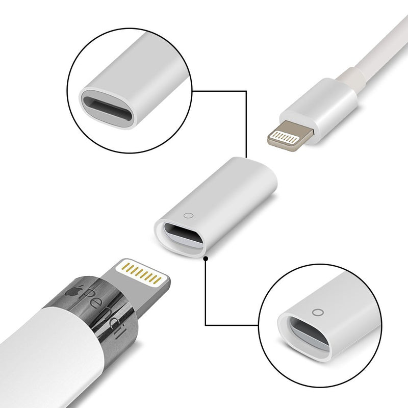 [Australia - AusPower] - Jiunai 2 Pack Adapter Compatible with Apple Pencil Adapter Female to Female Charging Adapters Lightning Cable Adapter for iPad Pro Apple Pencil 