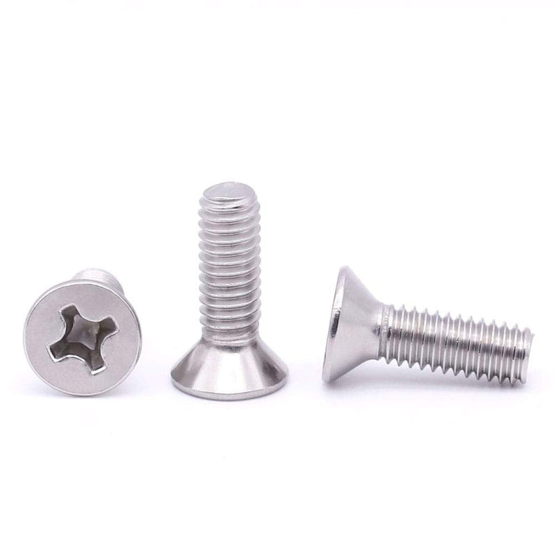 [Australia - AusPower] - 8#32 x 1/2" Flat Countersunk Head Machine Screws, Phillips Drive, 304 Stainless Steel 18-8, Full Thread, Coarse Thread UNC, 50 PCS 8#32 x 1/2" (50 PCS) 