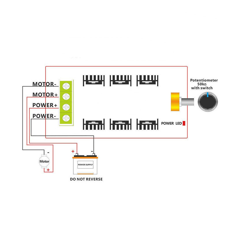 [Australia - AusPower] - Acxico 1Set 12V 24V 48V 2000W 10-50V 40A DC Brush Motor Speed Control PWM HHO RC Controller 