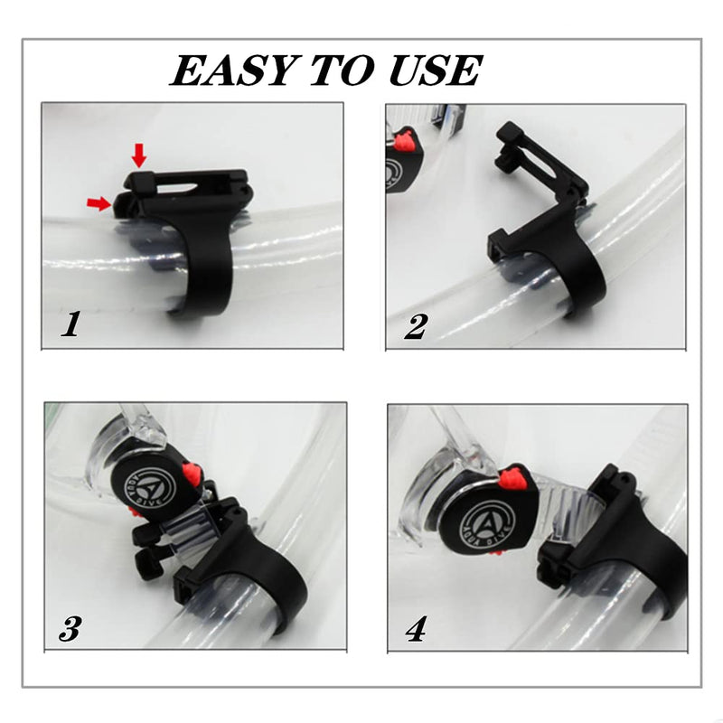 [Australia - AusPower] - 8 Pack Scuba Dive Universal Plastic Clip Snorkel Keeper Tube Holder, Scuba Diving Dive Snorkeling Silicone Snorkel Mask Strap Keeper Holder Clip Retainer Attachment Gear Spare Part Accessories 
