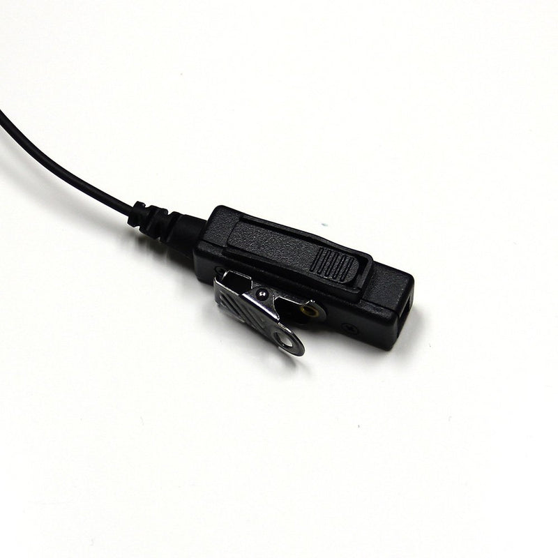 [Australia - AusPower] - MaximalPower Clear Coil Tube Earbud Headset PTT Mic w/Kevlar HYTERA 2-Pin Plug with Screw Black 