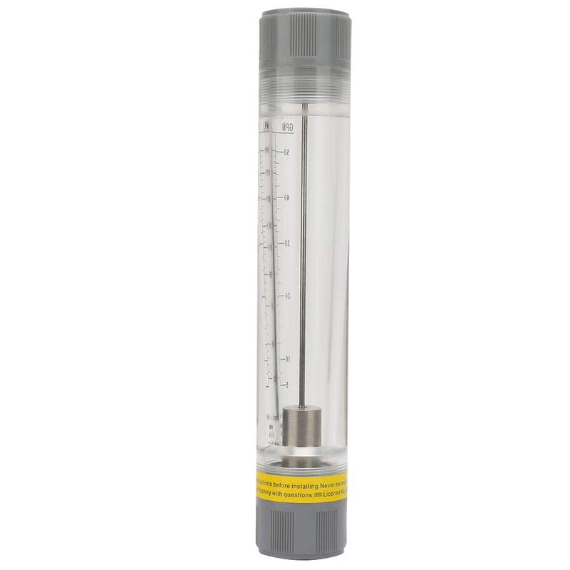 [Australia - AusPower] - Water Liquid Inline Flowmeter 1" PT Female Threaded, 5-50GPM Clear Acrylic Water Flowmeter with Stainless Steel Float for Pipeline Flow Measure 