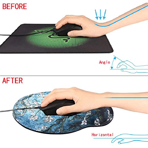 [Australia - AusPower] - Mouse Pads for Computers Van Gogh Ergonomic Memory Foam Nonslip Wrist Support-Lightweight Rest Mousepad for Office,Gaming,Computer, Laptop & Mac,Pain Relief,at Home Or Work 