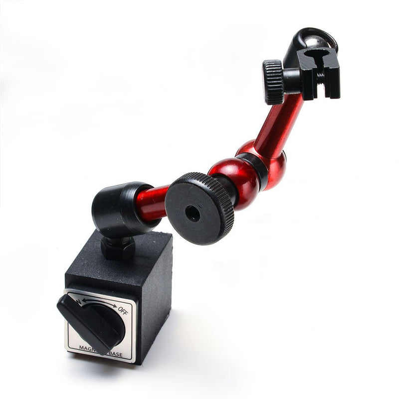 [Australia - AusPower] - AGPtek 3-Joint Red Adjustable Magnetic Base Holder for Digital Dial Indicator 