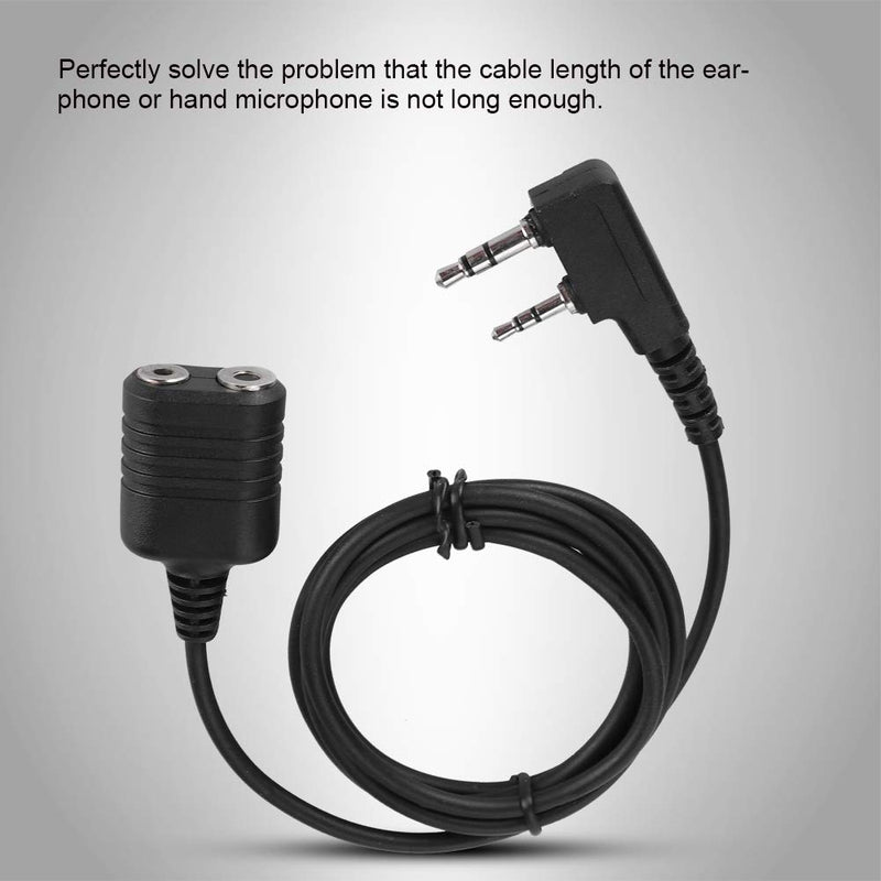 [Australia - AusPower] - Bewinner Microphone Extension Cable for Kenwood Baofeng,K 2-Pin Handheld Microphone Cable for Walkie-Talkie Radio, 2-Pin Type K Speaker Microphone 