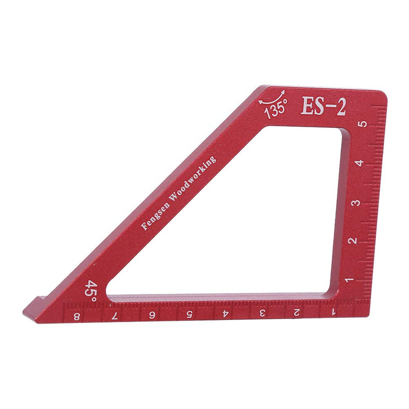 [Australia - AusPower] - Premium Aluminum Alloy Woodworking Scribing Ruler, Carpentry Auxiliary Measuring Marking Tool 90-Degree Angle and 45-Degree Angle (ES-2) 